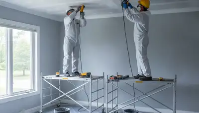 Ceiling water damage repair in Riverside, CA for stained, sagging home ceilings with hidden moisture detection
