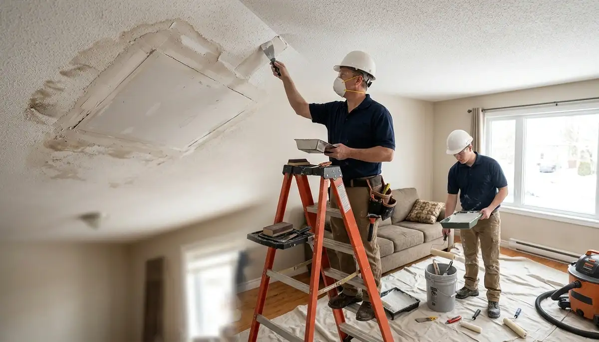 Ceiling water damage repair in Riverside, CA for stained, sagging ceilings and hidden moisture prevention