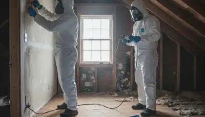 Mold inspection technician checks hidden moisture in a Riverside, CA home
