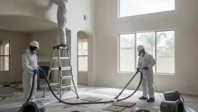 Riverside, CA water damage restoration team assessing flood cleanup and property drying