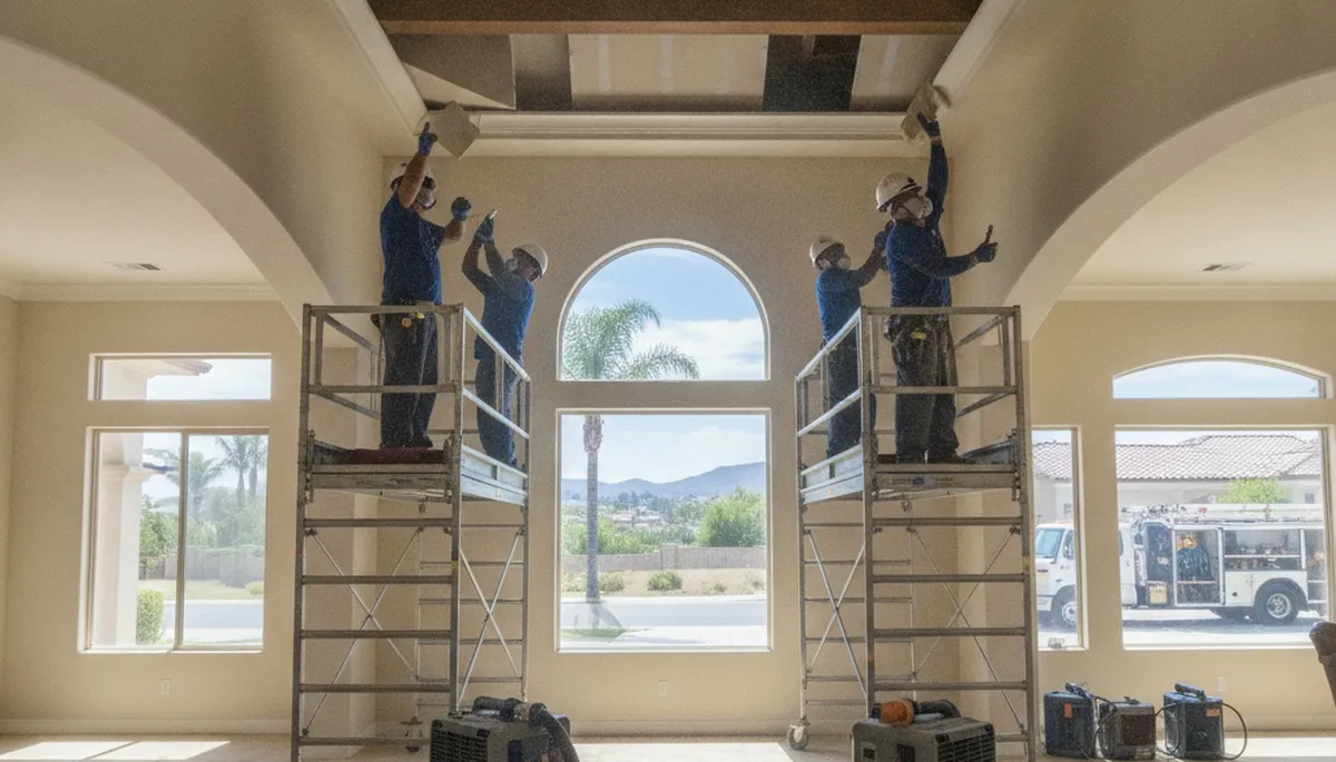 Riverside, CA water damage restoration crew providing emergency cleanup and drying services