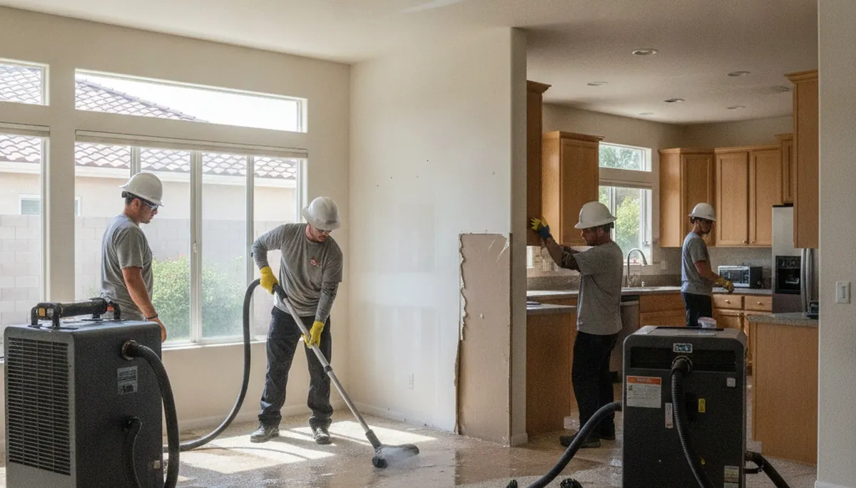 Water damage restoration team serving Riverside, CA for emergency cleanup and drying services