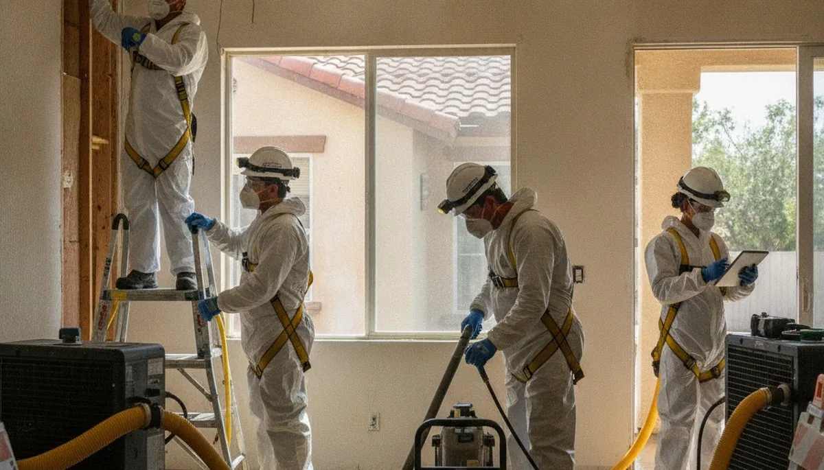Water damage restoration team serving Riverside, CA with cleanup and drying equipment