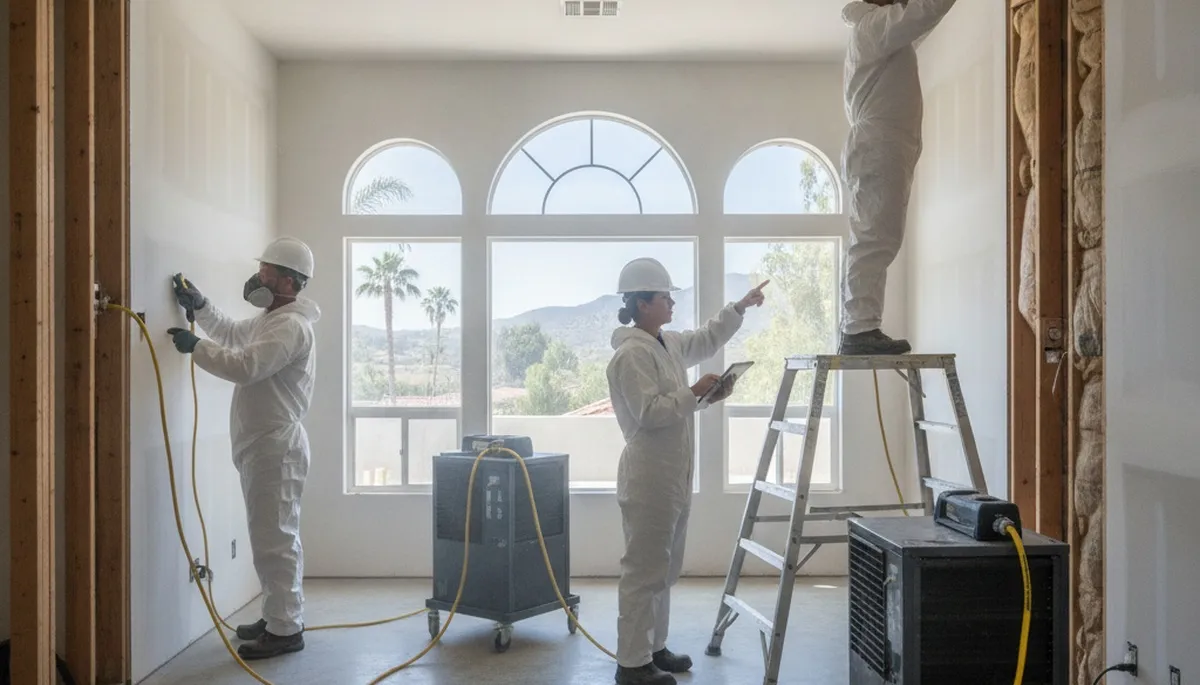 Water damage restoration team serving Riverside, CA for emergency cleanup and drying
