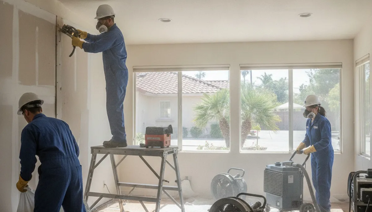 Water damage restoration team serving Riverside, CA with fast water extraction and cleanup