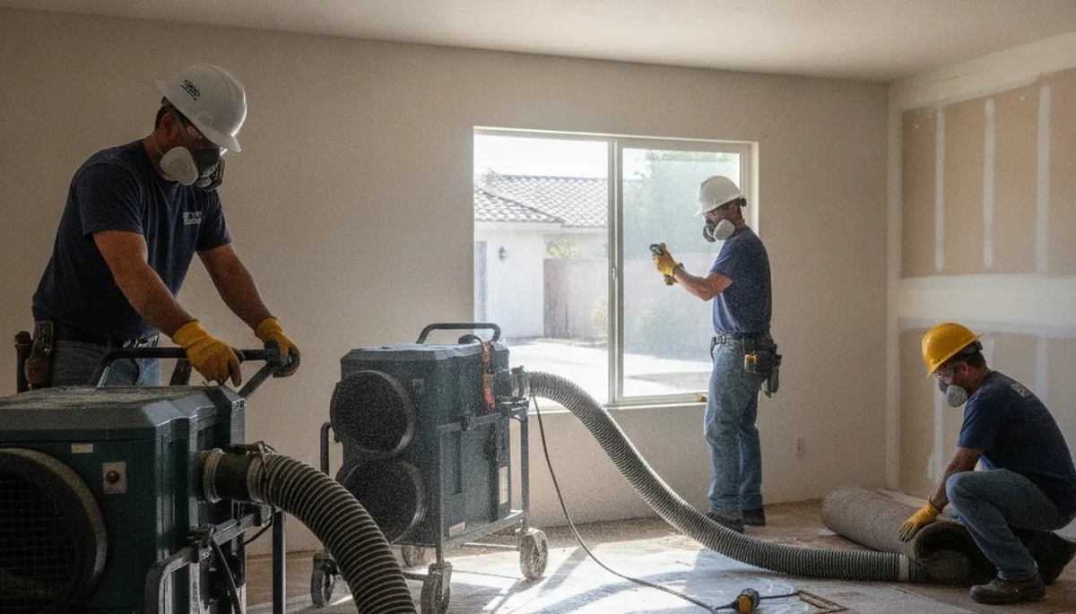 Water damage restoration team serving Riverside, CA with emergency drying and cleanup services