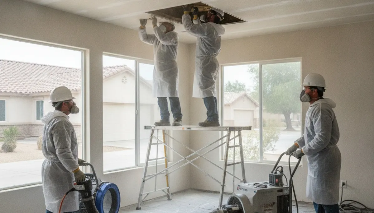 Water damage restoration team serving Riverside, CA, with emergency cleanup and drying equipment