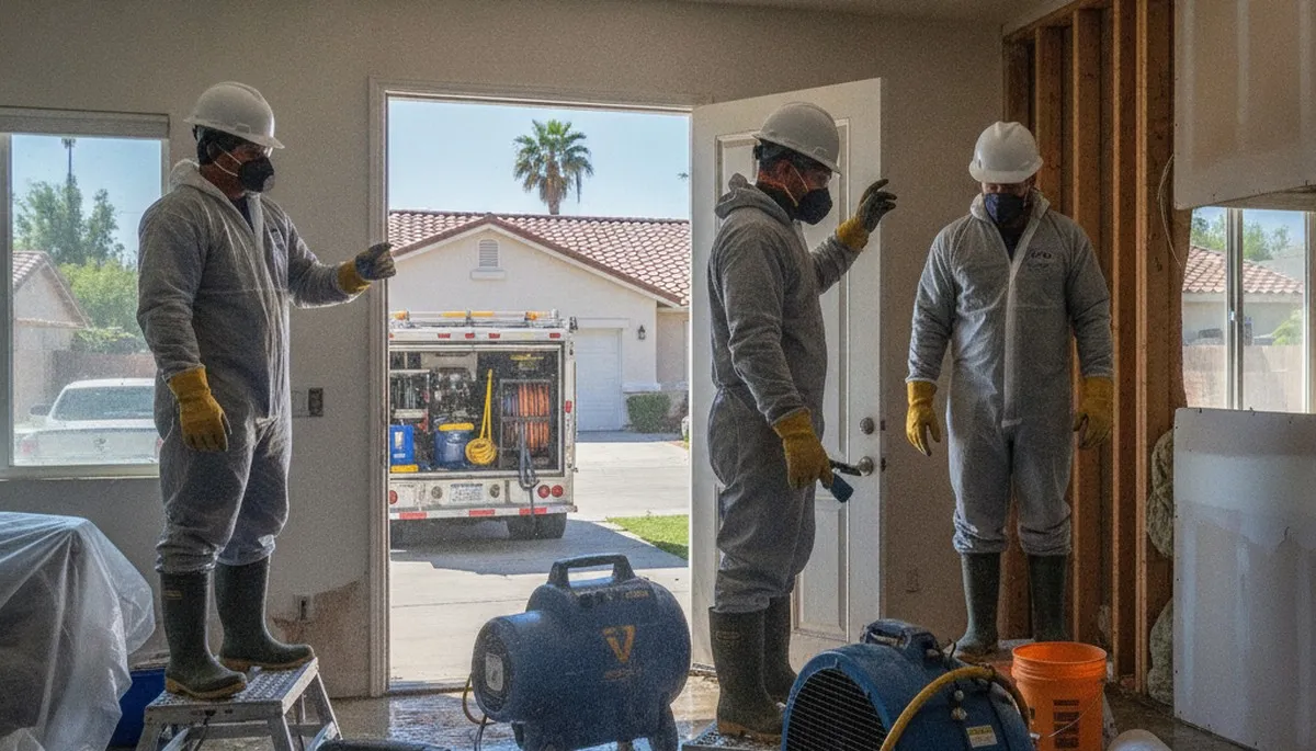 Water damage restoration team serving Riverside, CA with professional cleanup and drying services