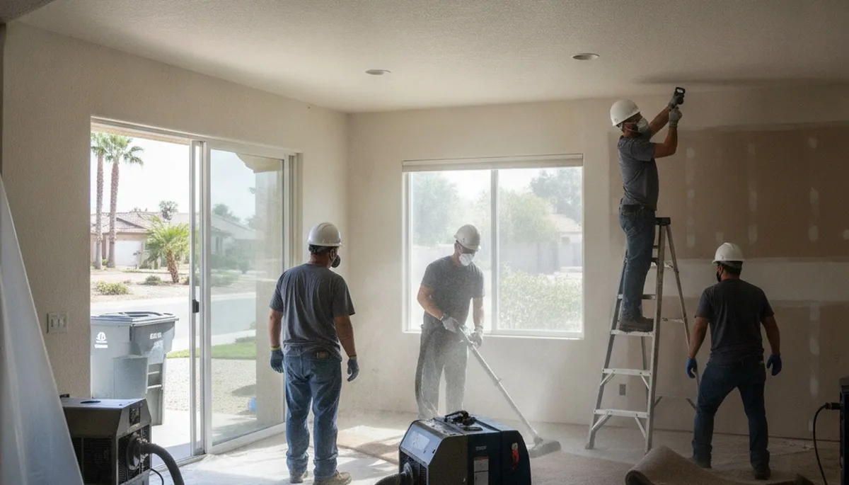 Water damage restoration team serving Riverside, CA for emergency cleanup and repairs